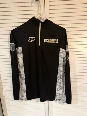 Colosseum Purdue Boilermakers Black Gray Quarter-Zip Jersey